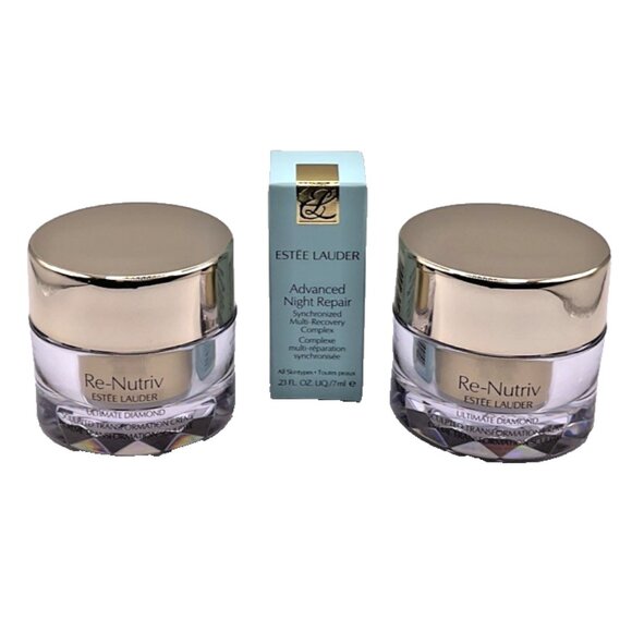 2 Estee Lauder Re-Nutriv Ultimate Diamond Transformative Creme + 1 Night Repair